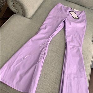 Vinyl flared lavender pants